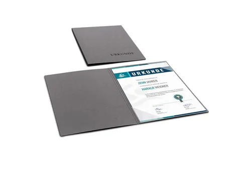 STRATAG Organisationsmappe Urkundenmappen SELECT Basic - 5 Stück 1-tlg stabiler Naturkarton (Set, 5-St., Sehr stabiler 350 g/m² Naturkarton mit hochwertiger Prägung URKUNDE), direkt vom Hersteller STRATAG - handgefertigt in Deutschland