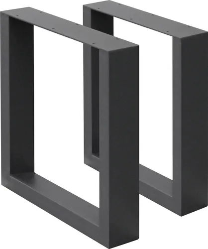 ECD Germany Tischbein - 2x Tischkufen aus pulverbeschichtetem Stahl - Tischbeine aus robustem Metall im modernen Industriedesign, ideal für kreative Möbelgestaltungen. Maße: 30 cm Breite und 43 cm Höhe.