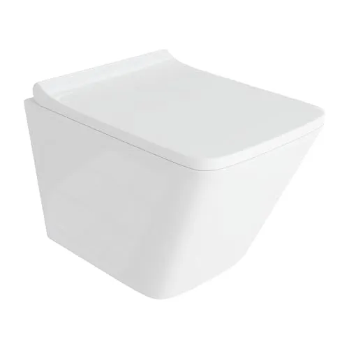 LAVITA Wand-WC Shak | Hängendes WC mit Soft-Close Sitz - Elegantes, spülrandloses Design in Weiß für moderne Bäder. Der komfortable Soft-Close WC-Sitz sorgt für leisen, sanften Schließmechanismus. Umweltfreundliches Spülsystem spart Wasser und erleichtert die Reinigung.