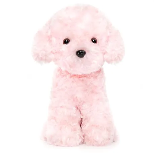 WEIGEDU Rosa Welpen-Stofftiere Plüsch-Spielzeug, Rosa Spielzeugpudel Bichon Frisé Malteser Plüschhund, für Mädchen, Kinder, Babys, Geburtstag, Ostern, Weihnachten - 32 cm