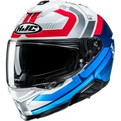 HJC i71 Viz Integralhelm - Motorrad Helm L in Weiß-Blau-Rot - Motorradhelm der Kategorie Motorradhelme, mit kratzfestem Visier und optimaler Belüftung für höchsten Komfort und Sicherheit bei jeder Fahrt.