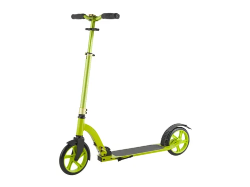 CRIVIT Aluminium-Scooter Big Wheel (Limette) - Roller/Kickboards mit leichtem Aluminiumrahmen und praktischem Schnellklappmechanismus für einfachen Transport, ideal für Stadtfahrten.