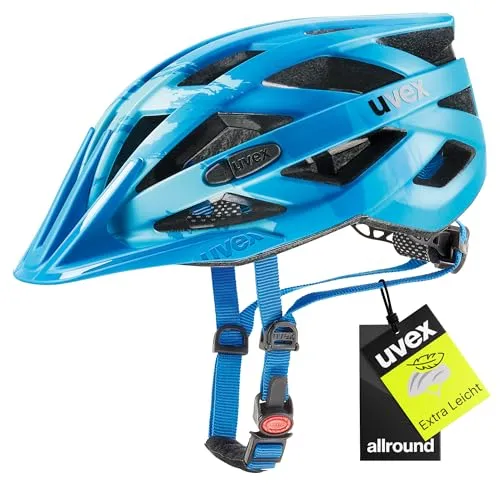 Uvex Fahrradhelm I-VO CC LightBlue-Blue Mat, 52-57 cm - Fahrradhelme mit herausragendem Schutz dank Inmould Technology und 24 Belüftungsöffnungen für optimalen Komfort. Ideal für jedes Gelände und jede Situation.