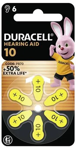 Duracell Hörgerätebatterie ZA10 1.45V 6 St. 100 mAh Zink-Luft
