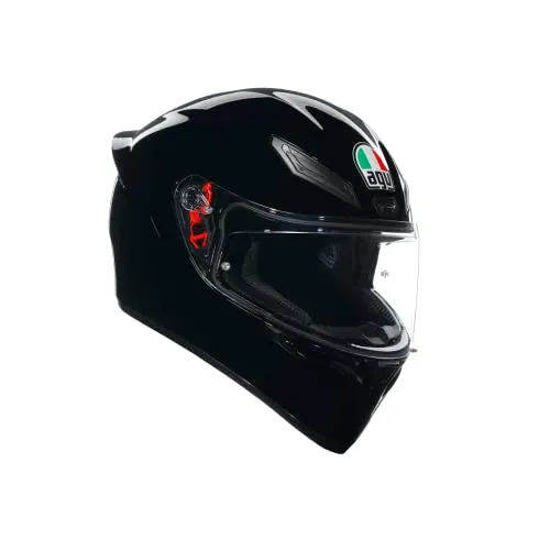 AGV K1 S E2206 Integralhelm Schwarz M - Motorradhelm mit aerodynamischer Form, kratzfestem Panorama-Visier und herausnehmbarem Dry-Comfort-Innenfutter für maximalen Komfort und Sicherheit bei hohen Geschwindigkeiten.