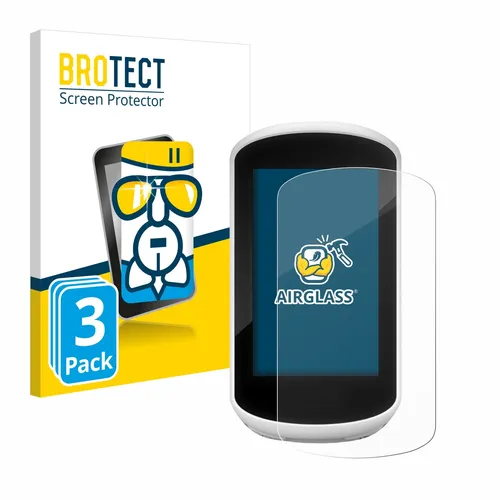 BROTECT Schutzglas Folie für Garmin Edge Explore 2018 (3 Stück) Panzer Schutzfolie Glas [Extrem Kratzfest 9H, Anti-Fingerprint, Ultra-Transparent]