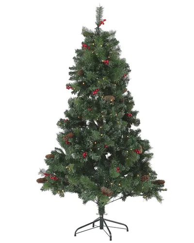 BELIANI Weihnachtsbaum 180 cm mit LED-Beleuchtung - Künstlicher Weihnachtsbaum in Grün, 180 cm hoch, mit 250 warmweißen LEDs für eine festliche Atmosphäre ohne Nadeln. Perfekt für pflegeleichte Weihnachtsdekoration in jedem Zuhause.