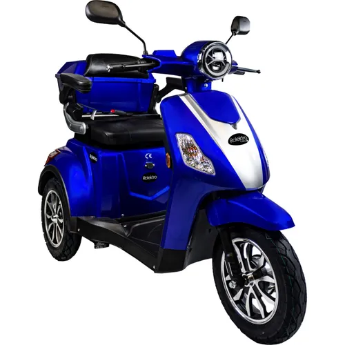 Rolektro E-Trike 25 V.3, blau - Elektromobil mit Lithium Akku - Behinderten-Bedarf - Komfortables E-Trike mit 1000W Motor, 70 km Reichweite und klappbaren Ellenbogenstützen für mehr Fahrstabilität und Sicherheit.