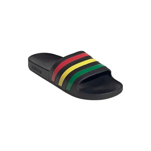 adidas Badeschuhe Adilette Aqua 3-Streifen schwarz/bunt Herren - Größe 39 (6) - Die klassischen adidas Adilette sind ideal für Pool und Dusche. Mit einem schnell trocknenden Cloudfoam Fußbett bieten sie ein angenehmes Tragegefühl und leichten Komfort. Perfekt für den täglichen Einsatz!