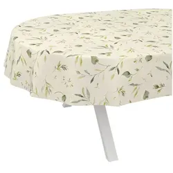 ANRO Wachstischdecke Relax Creme Oval 200x140cm - Abwaschbare Tischdecke aus robustem PVC, ideal für Innen- und Außenbereiche. Pflegeleicht und wasserabweisend – perfekt für Garten und Camping!