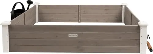 WONDERMAKE Hochbeet Umrandung aus Holz für Garten Terrasse groß - Hochbeet aus hochwertigem Holz, ideal für Garten und Terrasse. Quadratisch mit 120 cm Breite und Höhe von 26.5 cm – perfekt für Blumen und Kräuter.