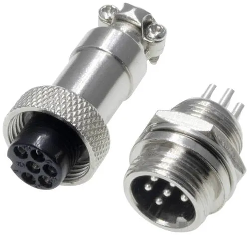 Pollin 453545 Rundsteckverbinder Buchse, Einbau, Stecker Gesamtpolzahl: 6 1 Set