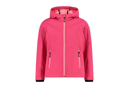 CMP KID G Jacket FIX Hood fuxia (H814) 98 - Outdoor Freizeitjacke für Kinder, ideal für unbeständiges Wetter mit Clima Protect-Technologie für optimalen Schutz vor Wind und Regen. Wassersäule 7.000 mm und atmungsaktiv, perfekt für aktive Abenteuer.