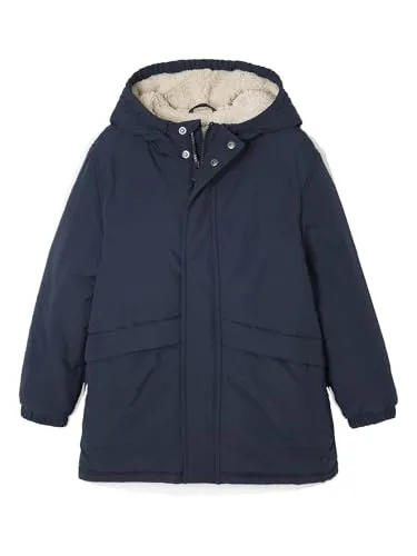 Vertbaudet Jungen Kapuzenparka mit Kuschelfutter schwarz 98/104 - Robuster Parka aus Ripstop-Gewebe mit warmem Webpelzfutter, ideal für kalte Tage. Die Kapuze und der verdeckte Reißverschluss bieten zusätzlichen Schutz.