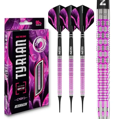 Red Dragon Tyrian Softdart - 20g - Darts - Präzise 20g Softdart mit einer Barrel Länge von 54,6 mm für optimale Kontrolle und Wurfgenauigkeit.