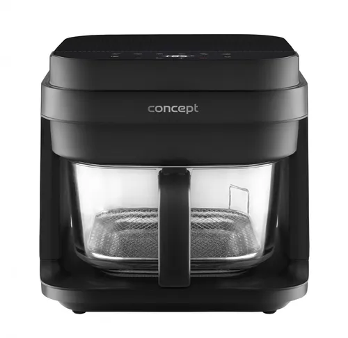 Heißluftfritteuse GLASS & FAST 5,5 L FR5500, Schwarz - Fritteusen mit digitalem Touchscreen und 7 Programmen, ideal für gesunde, knusprige Gerichte ohne viel Öl. Überhitzungsschutz für sicheres Kochen.