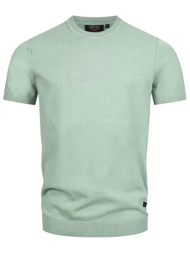 Indicode Herren INVasko T-Shirt Feinstrick | Elegantes Herrenshirt Slate Gray, XL - Klassisches Herren T-Shirt mit Rundhalsausschnitt und feinem Strickmaterial. Rippstrickbündchen sorgen für einen perfekten Sitz. Ideal für stilvolle Freizeitlooks und angenehm zu tragen.