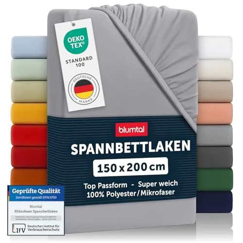 Blumtal Spannbettlaken aus Mikrofaser, 2 Stück - Bettlaken aus OEKO-TEX® zertifizierter Mikrofaser, perfekt für Matratzen bis 25cm Höhe. Pflegeleicht und trocknergeeignet für optimalen Komfort.