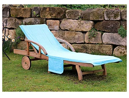 heimtexland ® Liegestuhlauflage Petrol blau 200x70 cm 100% Baumwolle weicher Frottier Schonbezug Gartenliege hautsympathisch saugfähig Ökotex Typ436