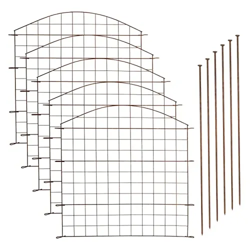 ESTEXO Edelrost Teichzaun Set 11-teilig - Dekorative Zäune, 11-teiliges Set mit stabilen Eisen-Elementen, rostfrei und ideal zur individuellen Gestaltung Ihres Gartens.