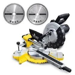 BAMATO Zug- Kapp- und Gehrungssäge KP-255 - Sägen für Heimwerker, mit beidseitig schwenkbarem Sägekopf bis +/- 45° für präzise Schnitte in Laminat und Kanthölzer, ideal für vielseitige Anwendungen.