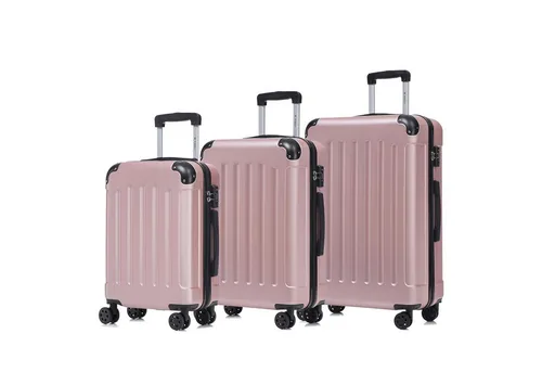 YONSLY Premium Reisekoffer Set mit TSA-Schloss und YKK-Reißverschluss - Hochwertiges Koffer-Set in Roségold mit TSA-Zahlenschloss für sicheres Reisen. Robuste 360°-Rollen sorgen für mühelose Mobilität. Ideal für jede Airline, langlebige Materialien garantieren hohen Komfort.