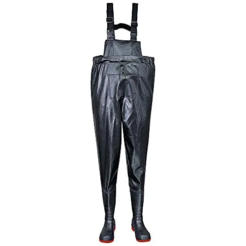 Portwest Sicherheits Brust-Watstiefel S5, Größe: 38, Farbe: Schwarz, FW74BKR38