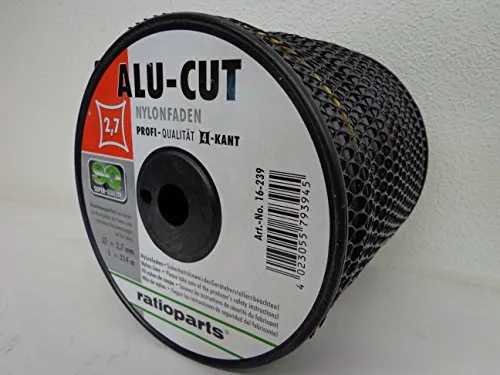 Mähfaden ALUCUT 2,7mm 214m Trimmerfaden 4-Kant Nylonfaden