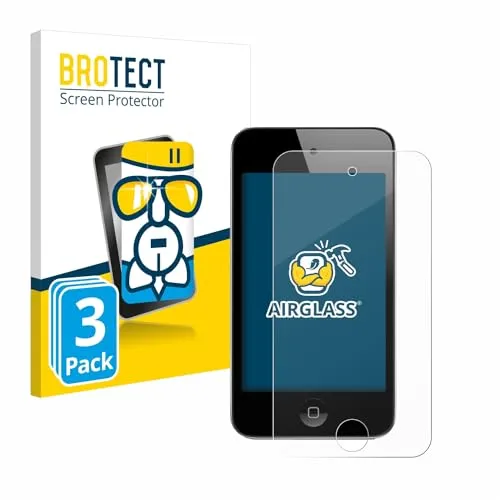BROTECT 3 Stück Schutzglas für Apple iPod Touch (4. Gen.) Schutzfolie Panzer Folie Glas Displayschutz Made in Germany [ 9H, Anti-Fingerprint]