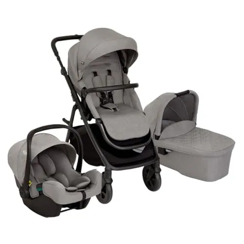 Graco Dlx Trio (GT1910AAASH000) - 3-in-1 Kinderwagensystem - Eltern, Babytransport, Kinderwagen - vielseitiges 3-in-1 System mit Autositz, Wanne und Sportwagen für maximalen Komfort und Flexibilität.