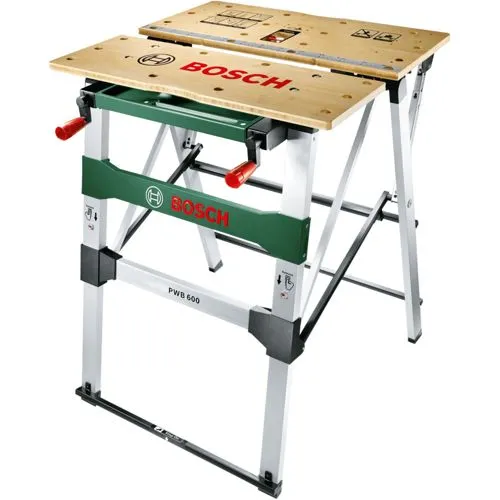 Bosch PWB 600 Klappwerkbank - belastbar bis 200 kg, klappbar und leicht mit nur 11,6 kg Gewicht