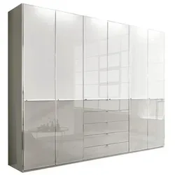 WIEMANN Shanghai 2 Kleiderschrank 300 x 236 cm - Moderner Schlafzimmerschrank mit 5 Schubladen und eleganten Glastüren, bietet viel Stauraum und ist ideal für stilvolle Schlafzimmer.