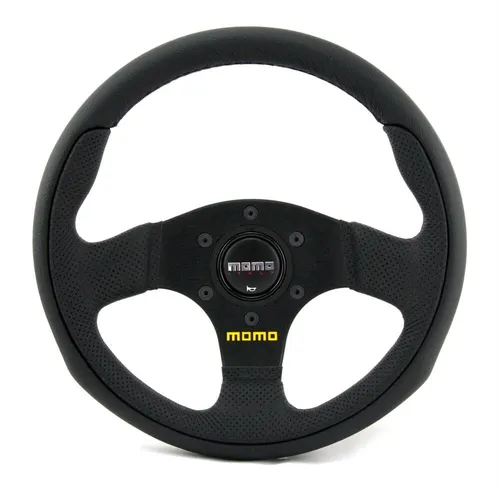 Momo Leder Sportlenkrad Team 28 - 280mm schwarz - Lenkrad für sportliches Tuning, bietet optimale Kontrolle und Komfort beim Fahren, passend für verschiedene Naben mit 6x70mm.
