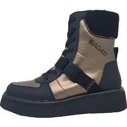 Bagatt Winterstiefel Catania - Modisch und Warm für Damen, Größe 42 - Wanderschuhe mit modernem Design, wärmendem Futter und wasserabweisendem Material. Perfekt für kalte Tage mit stylischem Fellkragen und dekorativem Gürtel.