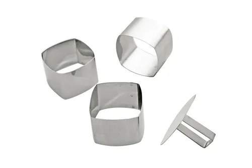 Schaumspeisering Dessertform Mousse-Ring Schaumgebäckringe 4er Set Quadratisch