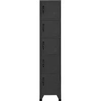 vidaXL Schließfachschrank Anthrazit 38x40x180 cm - Werkstatteinrichtung mit 5 abschließbaren Türen, ideal für Schulen und Büros. Langlebig aus Stahl, bietet er sicheren Stauraum und ist pflegeleicht.