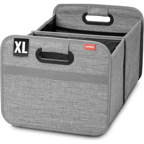 achilles Auto Kofferraum Organizer XL – Faltbare Kofferraumtasche mit 35L Volumen - Geräumige Faltbox für Ordnung im Auto: 35L Stauraum, stabiler Boden und praktische Netztasche innen. Pflegeleicht, wasserabweisend und ideal für jeden Einsatz im Fahrzeug.