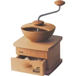 Kornkraft Handmühle Mulino - Getreidemühle aus heimischer Buche, flüsterleise und ergonomisch für müheloses Mahlen. Selbstschärfendes Kegelmahlwerk für perfekte Ergebnisse ohne Reinigungsaufwand.