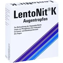 Lento Nit K Augentropfen - Arzneimittel zur Befeuchtung trockener Augen, ideal bei Computerarbeit oder Klimaanlagen. Unterstützt die Gesundheit der Augen und kann Linsentrübungen vorbeugen.
