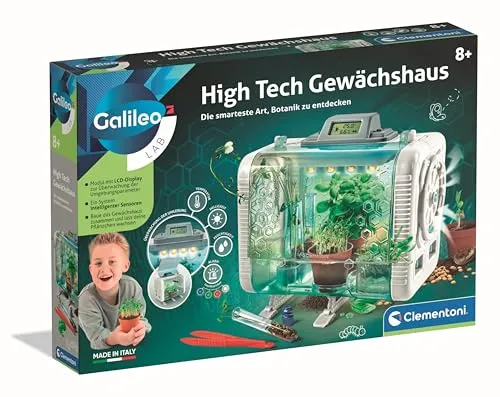 Clementoni Galileo High Tech Gewächshaus (59406) - interaktives Naturexperiment, fördert das Verständnis für Botanik und nachhaltige Entwicklung
