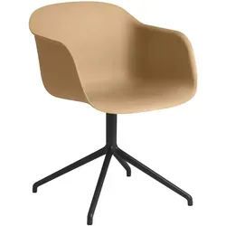 Muuto Fiber Armchair, swivel base, ochre / schwarz