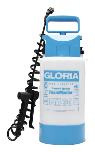 GLORIA FoamMaster FM 30 - 3L Schaumsprüher für effektive Fahrzeugreinigung, variable Schaumkonsistenz und 2m Spiralschlauch
