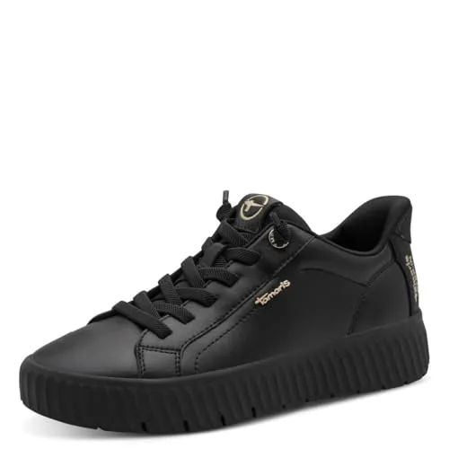 TAMARIS Damen Sneaker 8-83720-45 in Black, 39 EU - Damen-Sneaker mit patentierter STEP IN Technologie für müheloses Hineinschlüpfen und herausnehmbarer Einlegesohle für individuellen Komfort – ideal für stilbewusste Frauen.