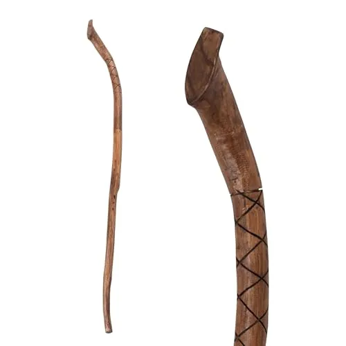 CREEDWOOD Geschnitzter GEHSTOCK Walk | Teakholz, 120cm - Hochwertiger Gehstock aus langlebigem Teakholz mit einzigartigen Schnitzereien – ideal für Spaziergänge und als dekorativer Hingucker in deinem Zuhause.