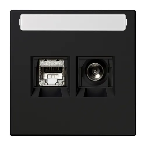 JUNG MMDLS4521SWM Smart-TV-Anschlussdose - Lichtschalter für eine moderne Medienanbindung, ermöglicht einfachen Anschluss von Smart-TVs und sorgt für optimales Fernseherlebnis.
