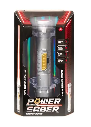 GOL931619 - Roleplay-Replik Lichtschwert Rot 90 cm, vollautomatisch ausfahrbar mit SFX Sound und Gürtelclip, ideal für Star Wars-Fans