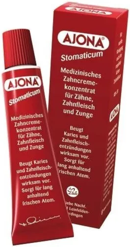 Original AJONA Zahncreme 12 x 25 ml - Zahnpasten, hochwirksame Formel für gesunde Zähne und frischen Atem, ideal für die ganze Familie.