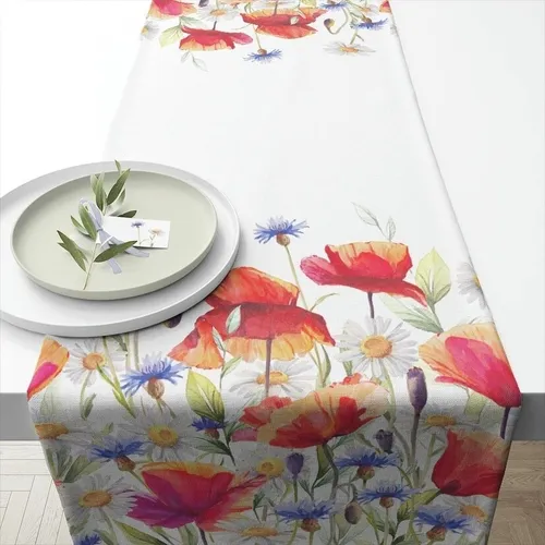 Tischläufer  POPPIES AND CORNFLOWERS | Mohn 40x150cm by Ambiente