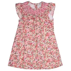 Hust & Claire A-Linien-Kleid Karoline – Sommerliches Blumenkleid für Kinder - Kinder-Kleider & -Röcke, aus 100% Viscose mit elastischen Flügelärmeln und einem verspielten Allover-Druck, ideal für warme Sommertage.
