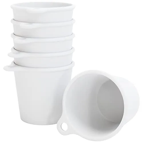 SoPro 6x Schnapsbecher Plastik 4 cl wiederverwendbar - Shotgläser 40 Milliliter weiß - Mehrweg Schnapsglas zum Umhängen - Shot Becher 4cl - Schnapsgläser für Junggesellenabschied Frauen, JGA